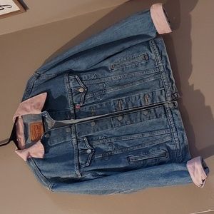 Levi's Ex Boyfriend Trucker Denim Jacket Pink Corduroy Medium